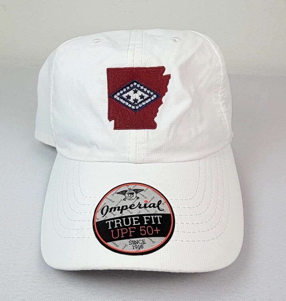 NCAA Arkansas State Flag Logo Adjustable WHITE Performance Golf Cap New